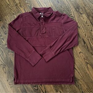 Timberland Burgundy/Dark Red Long Sleeve Polo Men’s Size Large 100% Cotton